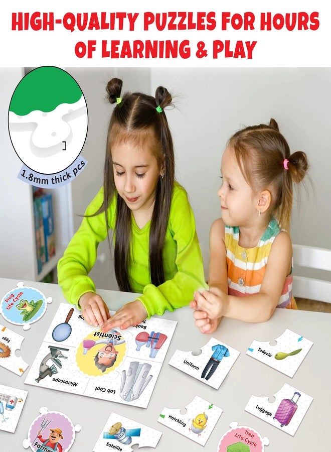 Little Berry Profession & Life Cycle Play & Learn Puzzle Combo (80 Pcs) | Includes 2 Brain Boosting Activity Books & 5 Different Puzzle Games | Learning & Educational Toy for Boys & Girls Age 3+ Years - Image 3